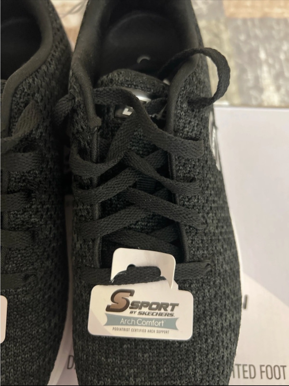 Skechers Black Knit Lace-Up Sport Sneakers (Arch fit) - Picture 4 of 10